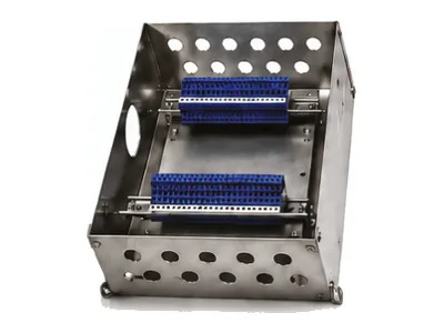 Ex&nbsp;i terminal box chassis with two rows of terminal blocks