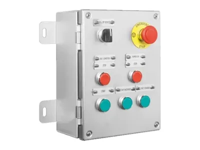 Exe control box with push buttons, a selector switch and an emergency stop