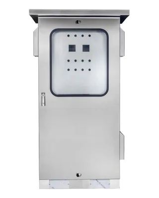 Stainless steel outdoor panel with a canopy and viewing window